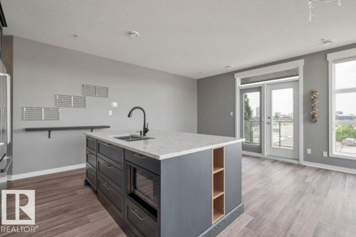 412 10518 113 Street, Edmonton, AB - Indoor Photo Showing Kitchen With Double Sink
