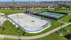 Aerial perspective of suburban area - 