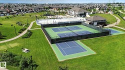 Aerial view of residential area with a community park - 