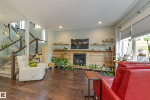 3721 Parker Court, Edmonton, AB - Indoor Photo Showing Living Room With Fireplace
