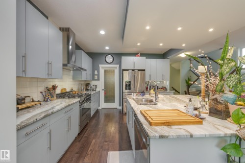 3721 Parker Court, Edmonton, AB - Indoor Photo Showing Kitchen With Double Sink With Upgraded Kitchen