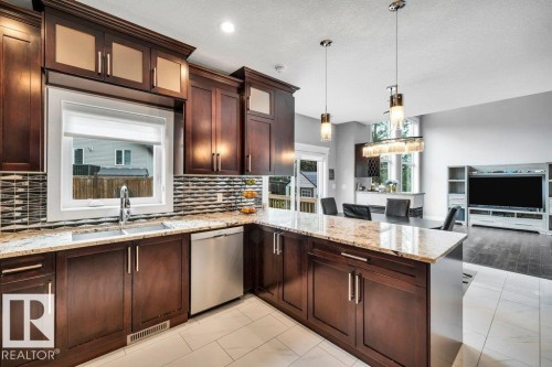 1339 Adamson Drive, Edmonton, AB - Indoor Photo Showing Kitchen With Double Sink With Upgraded Kitchen