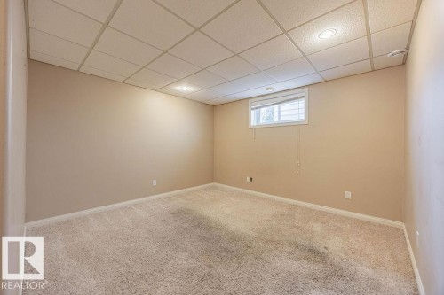 Below grade area featuring a drop ceiling and carpet - 5026 53 Ave, Ryley, AB - Indoor
