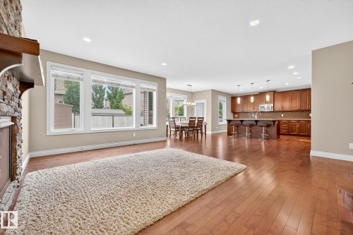 2121 90A Street, Edmonton, AB - Indoor Photo Showing Living Room With Fireplace