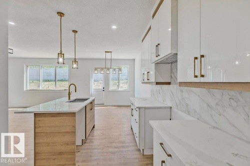 65 Silverstone Drive, Stony Plain, AB - Indoor Photo Showing Kitchen With Double Sink With Upgraded Kitchen