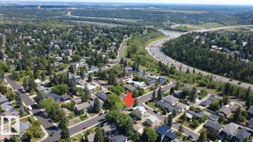 View of property location with a nearby body of water and nearby suburban area - 7806 145 Street Nw, Edmonton, AB 