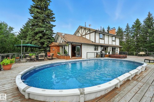16815 41 Avenue, Edmonton, AB - Outdoor With Above Ground Pool With Deck Patio Veranda With Backyard
