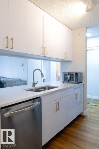 417 16303 95 Street, Edmonton, AB - Indoor Photo Showing Kitchen With Double Sink