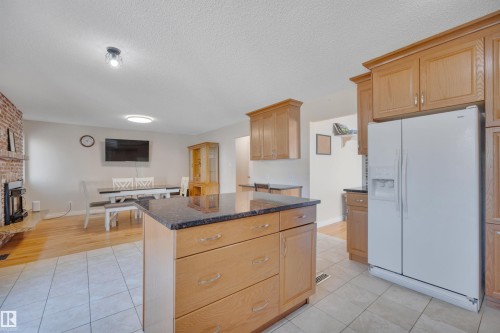 6720 20 Avenue, Edmonton, AB - Indoor Photo Showing Kitchen With Fireplace
