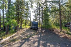 View of yard featuring a wooded view - 