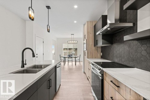 9826 158 Street, Edmonton, AB - Indoor Photo Showing Kitchen With Double Sink With Upgraded Kitchen