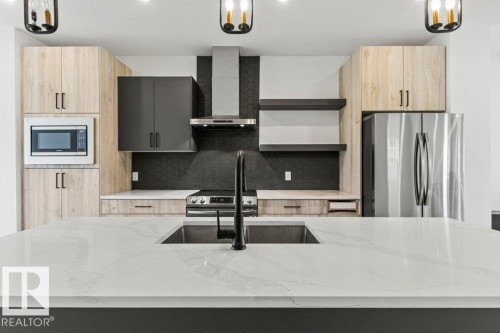 9826 158 Street, Edmonton, AB - Indoor Photo Showing Kitchen With Upgraded Kitchen