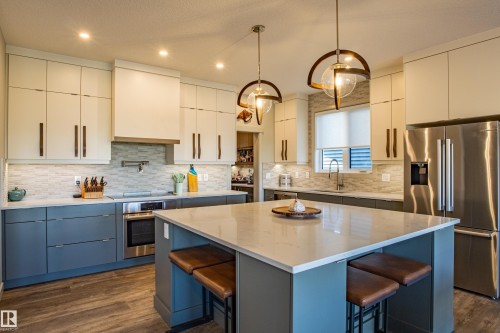 6013 Naden Landing Landing, Edmonton, AB - Indoor Photo Showing Kitchen With Upgraded Kitchen