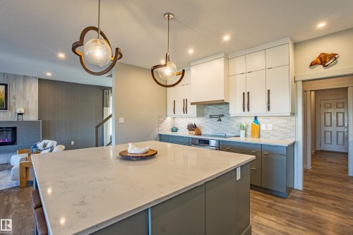 6013 Naden Landing Landing, Edmonton, AB - Indoor Photo Showing Kitchen With Upgraded Kitchen