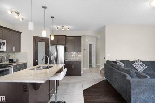 17007 62 Street, Edmonton, AB - Indoor Photo Showing Kitchen With Stainless Steel Kitchen With Double Sink With Upgraded Kitchen
