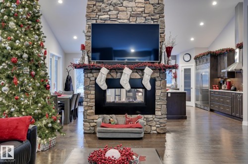 231 75 Street, Edmonton, AB - Indoor Photo Showing Living Room With Fireplace