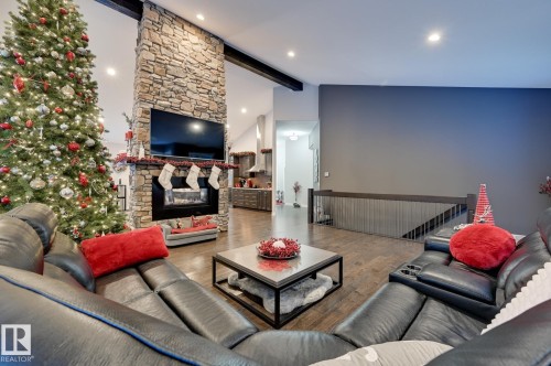 231 75 Street, Edmonton, AB - Indoor Photo Showing Living Room With Fireplace