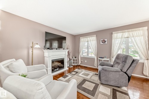 229 Warwick Road, Edmonton, AB - Indoor Photo Showing Living Room With Fireplace