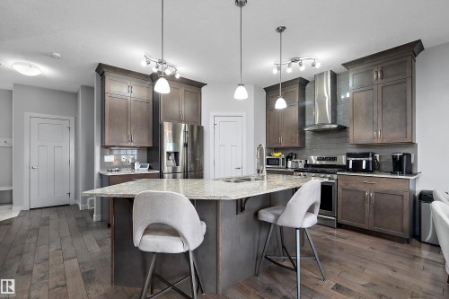 9852 224 Street, Edmonton, AB - Indoor Photo Showing Kitchen With Stainless Steel Kitchen With Upgraded Kitchen