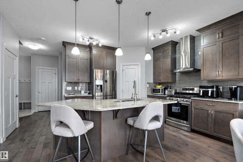 9852 224 Street, Edmonton, AB - Indoor Photo Showing Kitchen With Stainless Steel Kitchen With Upgraded Kitchen