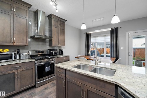 9852 224 Street, Edmonton, AB - Indoor Photo Showing Kitchen With Double Sink With Upgraded Kitchen