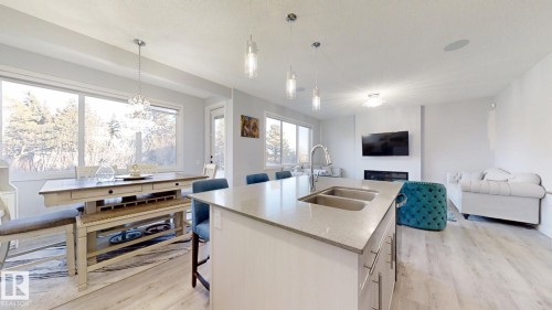 215 Glenridding Ravine Road, Edmonton, AB - Indoor Photo Showing Kitchen With Double Sink
