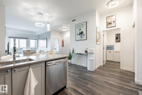 505, 1316 Windermere Wy Sw, Edmonton, AB - Indoor Photo Showing Kitchen With Double Sink