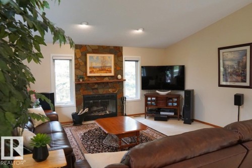 150 West Railway Street, Edmonton, AB - Indoor Photo Showing Living Room With Fireplace