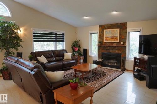 150 West Railway Street, Edmonton, AB - Indoor Photo Showing Living Room With Fireplace