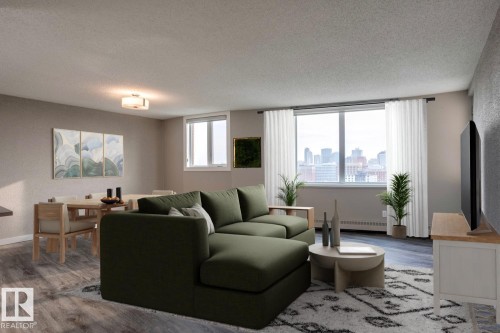 1702 9916 113 Street, Edmonton, AB - Indoor Photo Showing Living Room