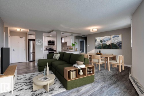 1702 9916 113 Street, Edmonton, AB - Indoor Photo Showing Living Room