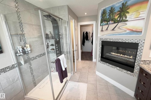 58 Lamplight Drive, Spruce Grove, AB - Indoor With Fireplace