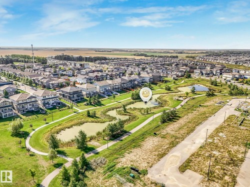 Aerial perspective of suburban area with a large body of water - 6819 Cardinal Link, Edmonton, AB - Outdoor With View