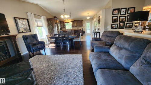 5810 Centennial Drive, Elk Point, AB - Indoor Photo Showing Living Room With Fireplace