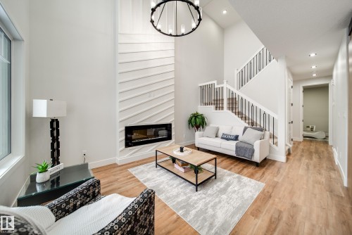8812 183 Avenue, Edmonton, AB - Indoor Photo Showing Living Room With Fireplace
