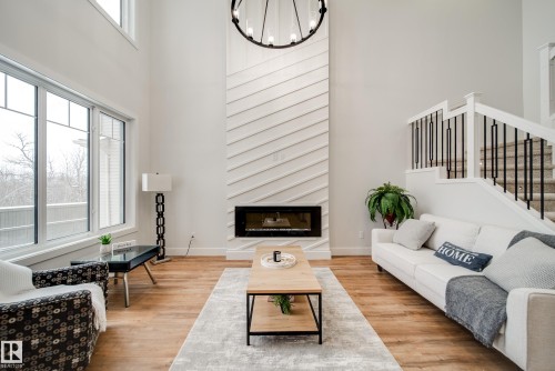 8812 183 Avenue, Edmonton, AB - Indoor Photo Showing Living Room With Fireplace