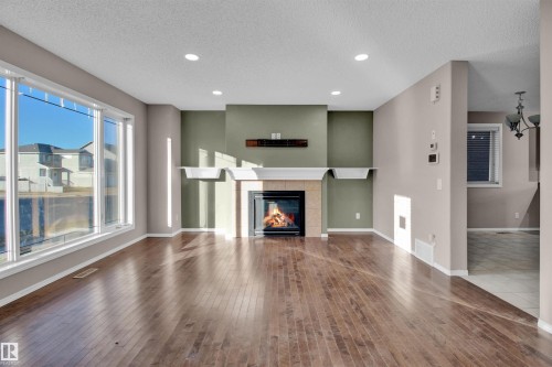 17951 85 Street, Edmonton, AB - Indoor Photo Showing Living Room With Fireplace