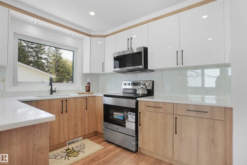1415 80 Street Nw, Edmonton, AB - Indoor Photo Showing Kitchen With Upgraded Kitchen