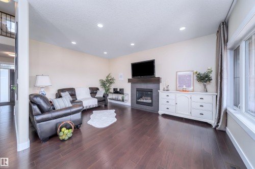 8967 24 Avenue, Edmonton, AB - Indoor Photo Showing Living Room With Fireplace