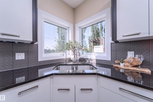 8967 24 Avenue, Edmonton, AB - Indoor Photo Showing Kitchen With Double Sink