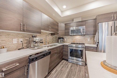 204 10006 83 Avenue, Edmonton, AB - Indoor Photo Showing Kitchen With Upgraded Kitchen