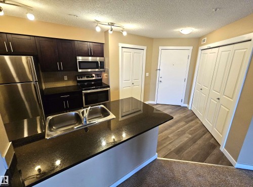313 1510 Watt Drive, Edmonton, AB - Indoor Photo Showing Kitchen With Stainless Steel Kitchen With Double Sink