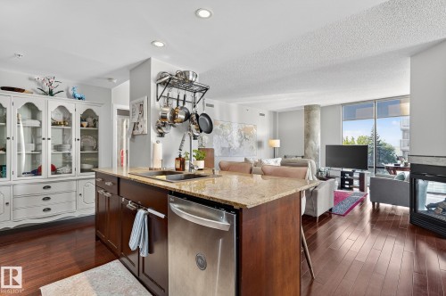 401 10028 119 Street, Edmonton, AB - Indoor Photo Showing Kitchen With Double Sink