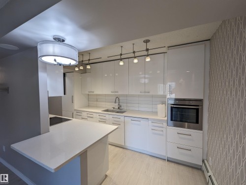 105 10140 115 Street, Edmonton, AB - Indoor Photo Showing Kitchen With Double Sink