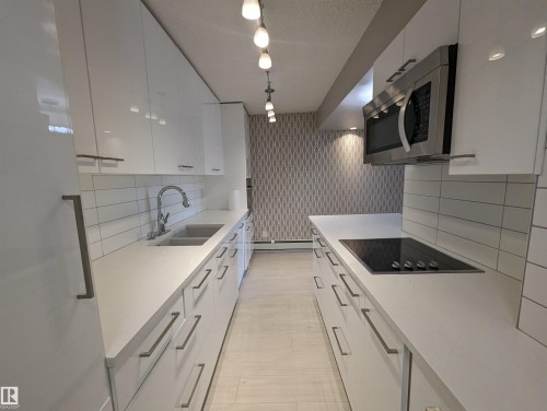 105 10140 115 Street, Edmonton, AB - Indoor Photo Showing Kitchen With Double Sink