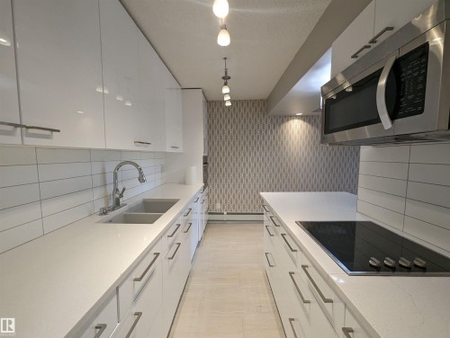 105 10140 115 Street, Edmonton, AB - Indoor Photo Showing Kitchen With Double Sink