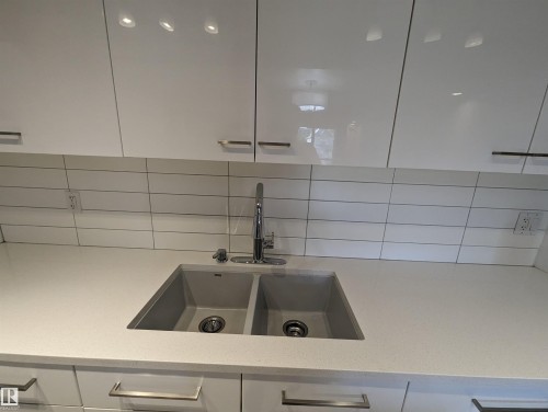 105 10140 115 Street, Edmonton, AB - Indoor Photo Showing Kitchen With Double Sink