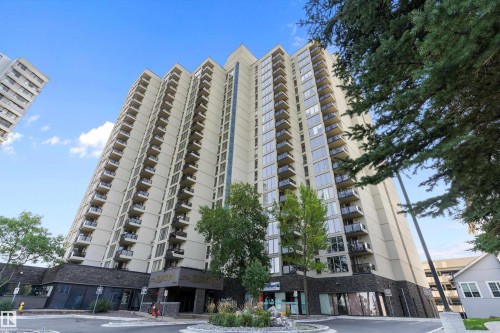 404 10149 Saskatchewan Drive, Edmonton, AB - Outdoor With Balcony With Facade