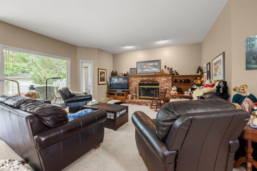 403 Twin Brooks Crescent, Edmonton, AB - Indoor Photo Showing Living Room With Fireplace