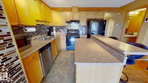 2927 30 Street, Edmonton, AB - Indoor Photo Showing Kitchen With Double Sink